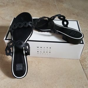 WHBM black flat sandals